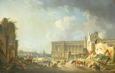 Nettoyage de la colonnade du Louvre, 1764
